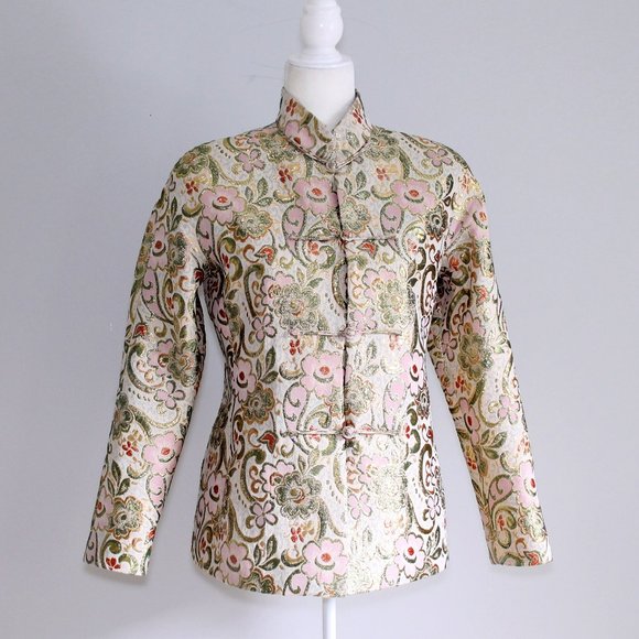 Jackets & Blazers - No Brand Baroque Jacquard Paisley Metallic Jacket